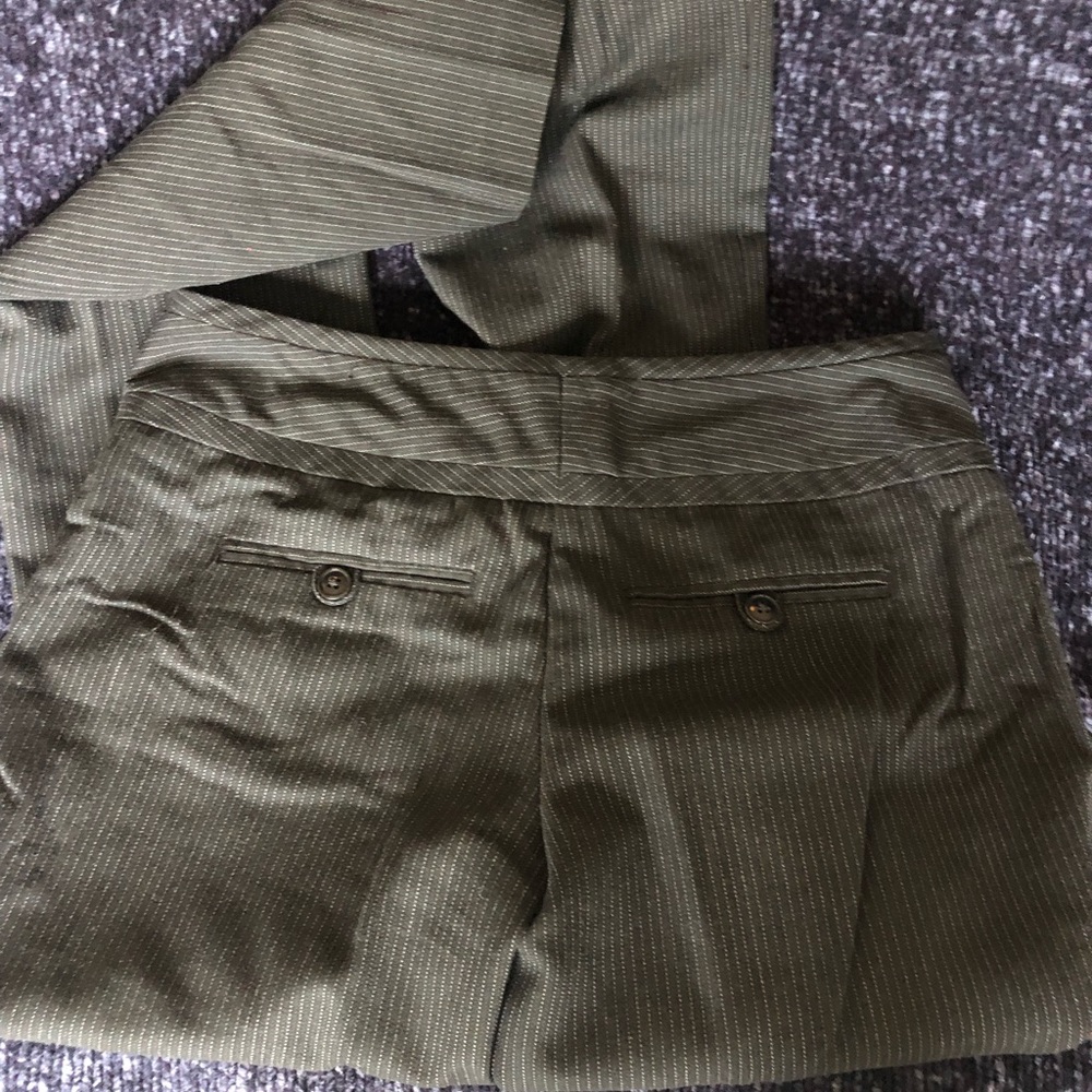 Maurice’s dress pants.  Black with white threaded lines.